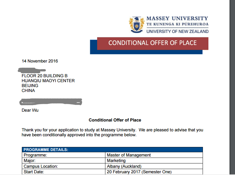 非全日制本科成功申请到奥克兰理工大学MBA
